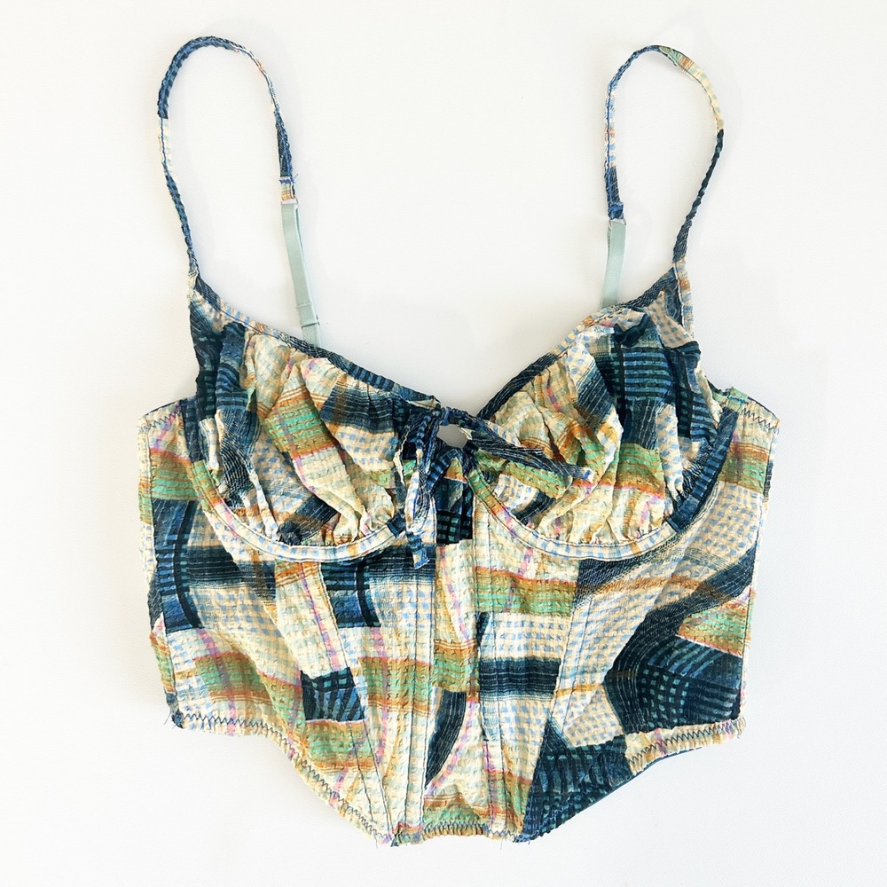 Urban Outfitters Out From Under Patchwork Boho Cottagecore Bustier Corset‎ Top M